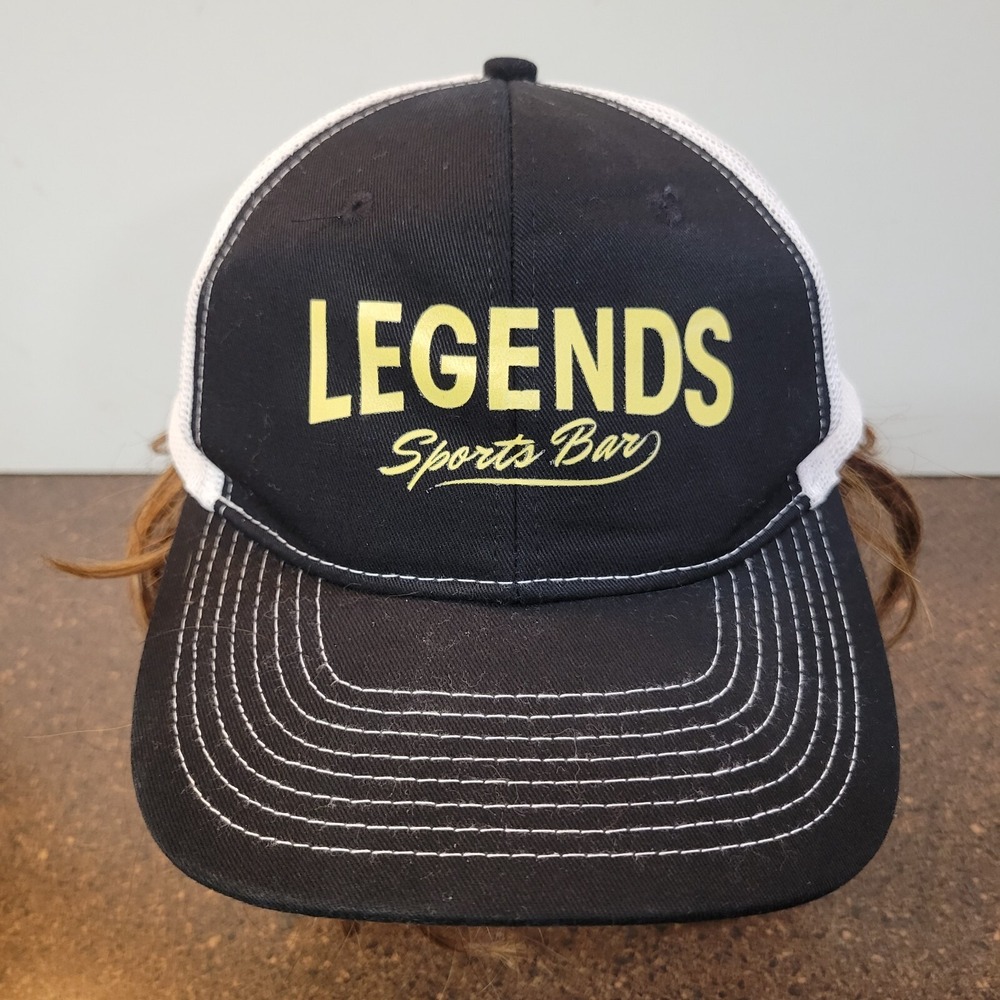 Port Authority Legends Trucker Hat Unisex Black White Mesh Back Snapback Hat